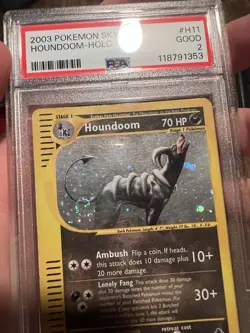 HUGE SWIRL PSA 2 2003 Skyridge Houndoom Holo Foil Rare H11/H32 Pokemon - Image 3