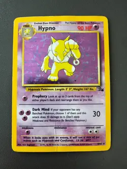 Pokemon Cards: Fossil Rare Holo: Hypno 8/62 TCG 1999 WOTC Vintage - Image 1