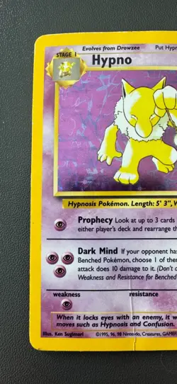 Pokemon Cards: Fossil Rare Holo: Hypno 8/62 TCG 1999 WOTC Vintage - Image 2