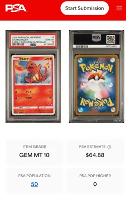 LOW POP! CHARMANDER #7 - 2019 POKEMON JAPANESE FAMILY POKEMON CARD GAME - PSA 10 - Image 3