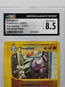 Donphan 7/147 Aquapolis Reverse Holo Pokemon 2003 CGC 8.8 Mint+ - Image 2