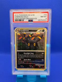 2010 POKEMON HEARTGOLD & SOULSILVER UNDAUNTED CRACKED ICE #10 UMBREON-HOLO PSA 5 - Image 1