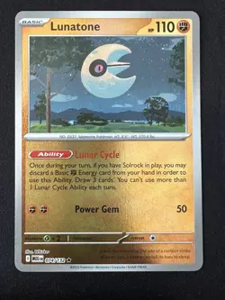 POKEMON TCG LUNATONE 074/132 MEGA EVOLUTION REVERSE HOLO CARD ENGLISH - Image 1