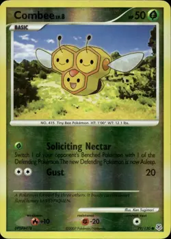 Combee 79/130 Reverse Holo DP Diamond and Pearl Base Pokemon - Image 1