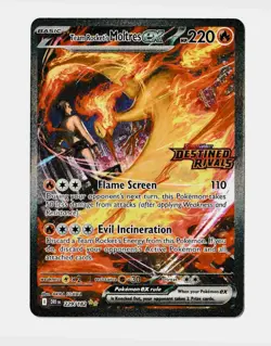 Team Rocket's Moltres Ex - 229/182 - Pokemon Destined Rivals Stamped Promo Card - Image 1