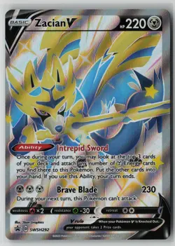 Zacian V SWSH292 Promo SWSH Black Star Pokemon TCG Near Mint (NM) 1 - Image 1
