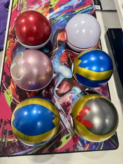 6 Empty Tin Pokemon Balls For Decoration And Or Display. Great Condition ?? - Image 1