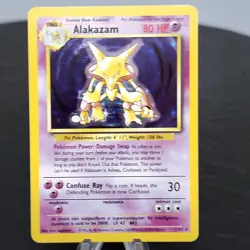 Alakazam Holo Base Set 1/102 Unlimited Pokemon TCG WOTC 1999 Vintage LP ? - Image 1