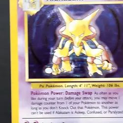 Alakazam Holo Base Set 1/102 Unlimited Pokemon TCG WOTC 1999 Vintage LP ? - Image 2