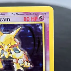 Alakazam Holo Base Set 1/102 Unlimited Pokemon TCG WOTC 1999 Vintage LP ? - Image 4