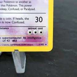 Alakazam Holo Base Set 1/102 Unlimited Pokemon TCG WOTC 1999 Vintage LP ? - Image 5