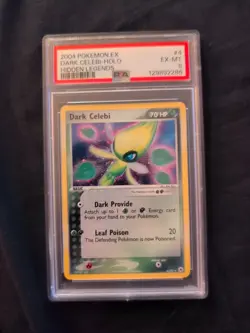 Pokemon 2004 Holo Dark Celebi Card 4/101 EX Hidden Legends PSA 6 - Image 1