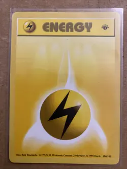 Pokemon TCG Lightning Energy Base Set 100/102 1st Edition Never Played Near Mint - Image 1