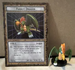 Yu-Gi-Oh Dungeon Dice Monsters Figure Parrot Dragon & Card B3-15 96KT - Image 1