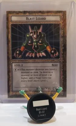 Yugioh Dungeon Dice Monsters DDM Blast Lizard B1-07 Figure & Card Lot English - Image 3