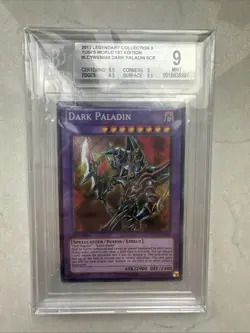 Yu-Gi-Oh! Dark Paladin LCYW-EN048 1st Edition Secret Rare Graded Beckett 9 - Image 1