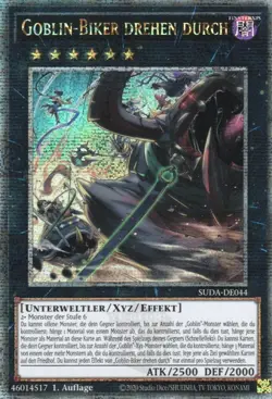 yugioh Goblin-Biker drehen durch SUDA-DE044 Quarter Century Secret Rare DEUTSCH - Image 1
