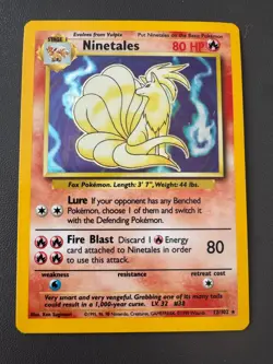 Pokemon Cards: Base Set Rare Holo: Ninetales 12/102 TCG 1999 WOTC Vintage - Image 1