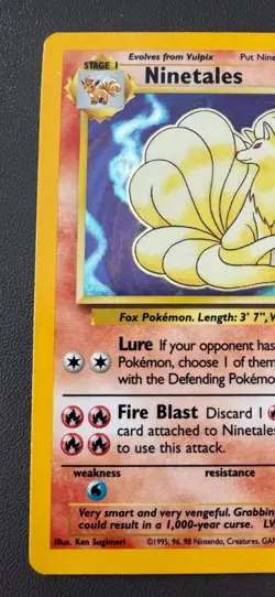 Pokemon Cards: Base Set Rare Holo: Ninetales 12/102 TCG 1999 WOTC Vintage - Image 2