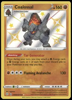 Coalossal SV069/SV122 Shining Fates Shiny Vault Holo Rare Pokemon Card NM-1 - Image 1