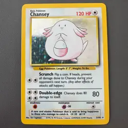 Pokemon Cards: Base Set Rare Holo: Chansey 3/102 TCG 1999 WOTC Vintage - Image 1
