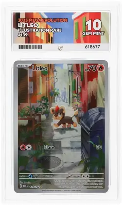 ACE 10 Litleo 139/132 Mega Evolution IR Holo Pokemon Card - Gem Mint - Image 1