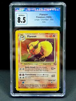 Flareon 3/64 Jungle Holo Pokemon Card CGC 8.5 NM-MT Vintage WOTC 1999 - Image 1