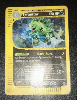 Pokemon Card-Tyranitar-29/165-Expedition- Holo-ENG-Played - Image 3