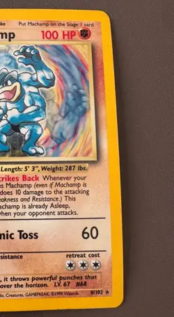 Pokemon Cards:Base Set Rare Holo:Machamp 1st Edition 8/102 TCG 1999 WOTC Vintage - Image 3