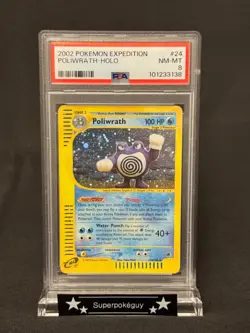 PSA 8 MINT 2002 Pokemon Expedition Poliwrath Holo 24/165 NM-MT Poliwhirl - Image 1
