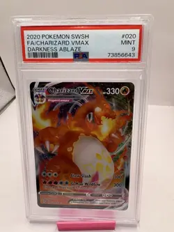 2020 Pokemon Sword & Shield Darkness Ablaze #020 Fa/Charizard Vmax PSA 9 - Image 1