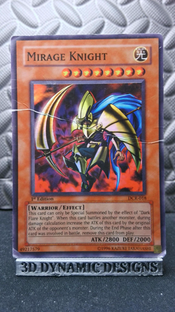| Yugioh Mirage Knight DCR-018 1st Edition Super Rare DMG ?? | - Image 1