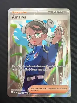 Pokemon TCG Amarys Prismatic Evolutions Full Art Trainer Card 132/131 NM - Image 1