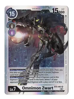 Digimon Card - (NM) Omnimon Zwart BT5-087 Super Rare Foil - Bandai - Image 1