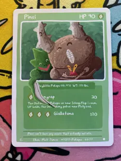 Pokepu v2 - Pinsi (Pinsir) 61/77 - Derpy Pokemon Parody / Fan Art Card - Image 1
