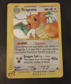 Pokemon Card- Dragonite-Expedition-Holo-9/165-Rare-ENG-E-reader-Played - Image 1