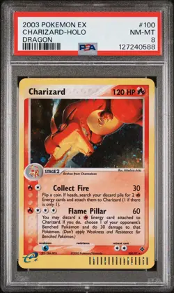 Charizard 100/97 EX Dragon Holo Secret Rare 2003 Pokemon TCG Card PSA 8 - Image 1