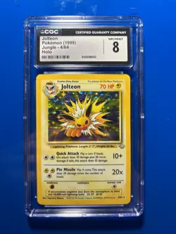 Jolteon Pokemon Card (1999) Jungle 4/64 Holo CGC 8 NM/MINT - Image 1