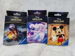 ? Disney Lorcana TCG The First Chapter 3 Pack Card Sleeves Elsa Mickey Hook NEW - Image 1