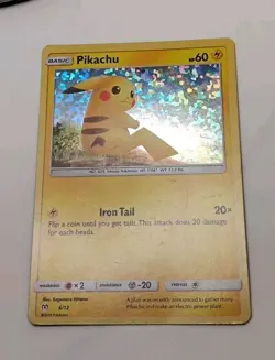 Pokemon Pikachu McDonald's Promo Holo Card TCG 2019 MP-LP #6/12 Iron Tail Basic - Image 1