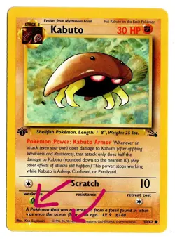 Lot of 25 Fossil Set Kabuto 1st Edition 50/62 1999 Pokemon Cards Light Play WotC - Image 5