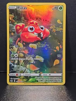 Paras GG32/GG70 Full Art Crown Zenith: Galarian Gallery Holo Pokemon Card NM - Image 3