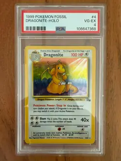 Pokemon · Dragonite · Fossil · 4/62 · Englisch · 2000 · Karte · PSA 4 - Image 1