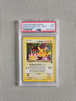 PSA 9 Birthday Pikachu Holo Black Star #24 Pokemon Promo 2000 Mint - Image 1