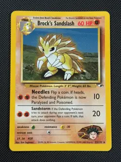 Brock's Sandslash 23/132 REGULAR Pokemon Card WOTC Gym Heroes Non Holo Rare - Image 1