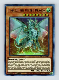 Timaeus the United Dragon - BACH-EN003 - Ultra Rare - 1st Edition - NM - Yugioh - Image 1