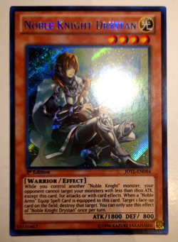 JOTL-EN084 Noble Knight Drystan Secret Rare 1st Edition YuGiOh Card - Image 1