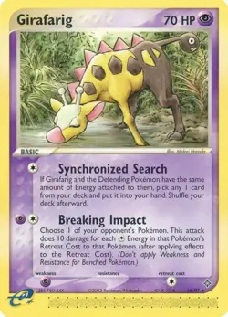 Girafarig 16/97 Rare EX Dragon Pokemon Card LP+ - Image 1