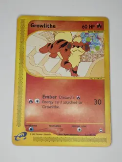 Growlithe 51/147 Aquapolis 2002 Pokemon TCG | Vintage Regular Card - Image 1