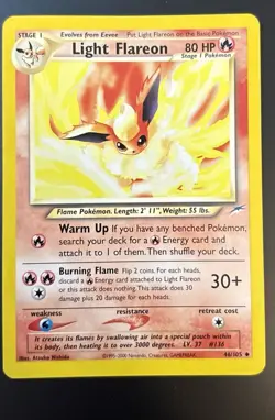 Pokemon Neo Destiny Light Flareon Card 46/105 Regular Uncommon - Image 2